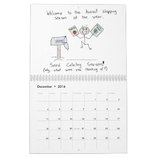 Gardening cartoon calendar