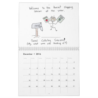 Gardening cartoon calendar