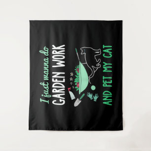Gardening Cat Lover   Funny Garden Work Gift Tapestry