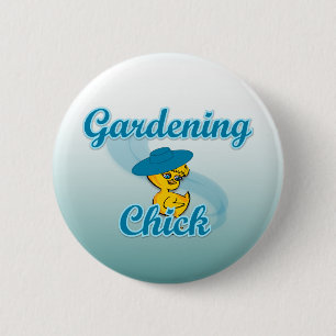 Gardening Chick #3 2 Inch Round Button