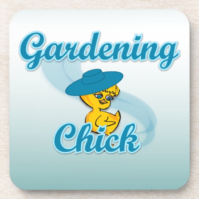 Gardening Chick #3 Coaster (Front)