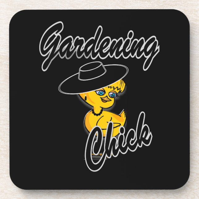Gardening Chick #4 Coaster (Front)