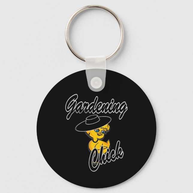 Gardening Chick #4 Keychain (Front)