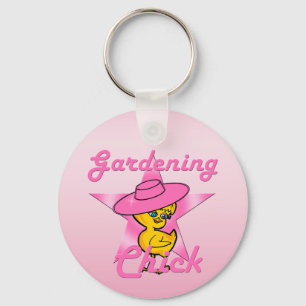 Gardening Chick #8 Keychain