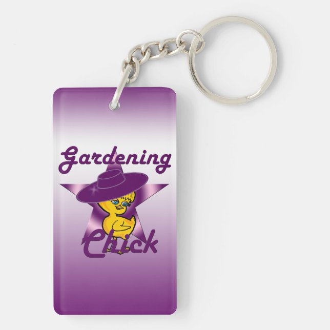 Gardening Chick #9 Keychain (Back)
