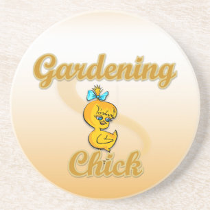 Gardening Chick Coaster
