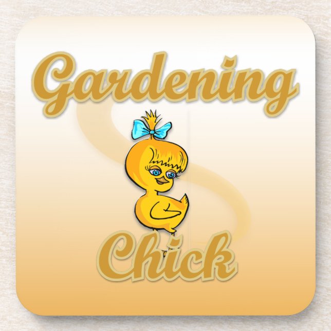 Gardening Chick Coaster (Front)