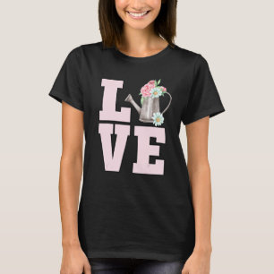 Gardening   Cute Floral Watering Can Flower Garden T-Shirt