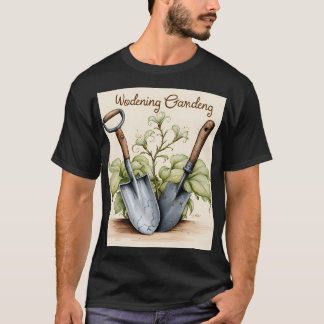 Gardening Dreams T-Shirt: Old Tools and Flowers T-Shirt