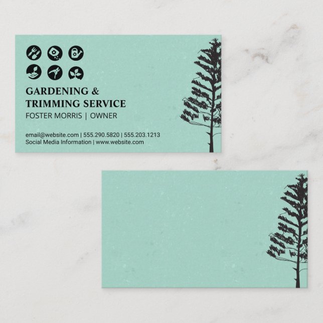 Gardening Equipment Tools Icon | Tree Business Card (Front/Back)