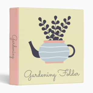 gardening folder pastel pot plants binder