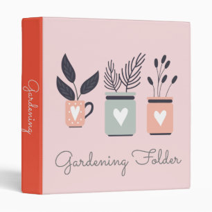 gardening folder pastel pot plants binder