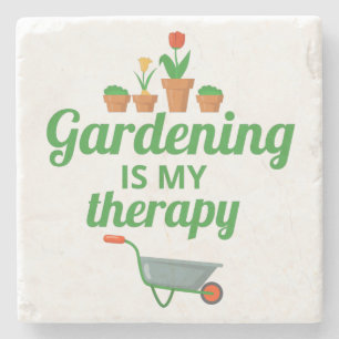 Gardening Garden Gardener Funny Saying Gift Stone Coaster