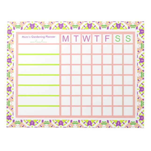 Gardening Garden Grow Your Own Planner Plan Notepad (Front)