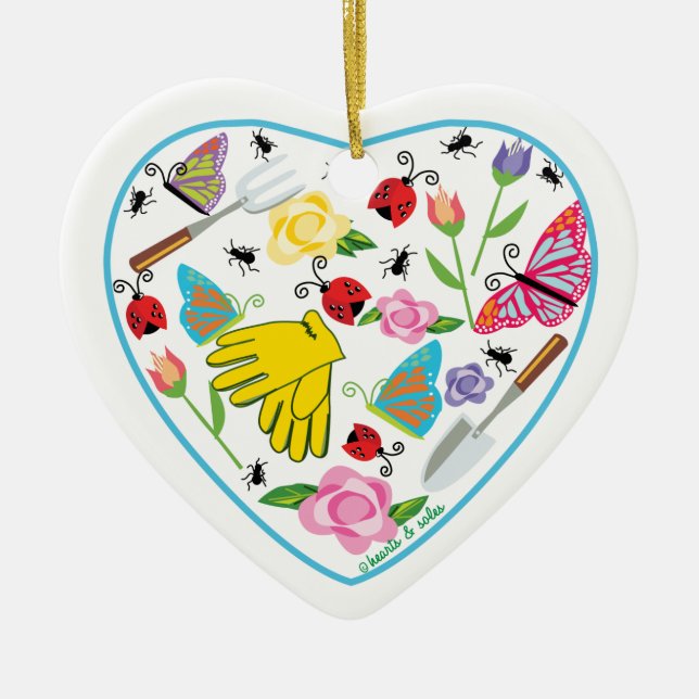 Gardening Heart Ornament (Front)