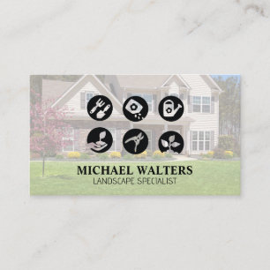 Gardening Icons   Front Yard Business Card
