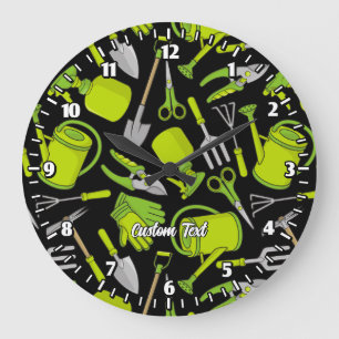 Gardening Icons Large Clock