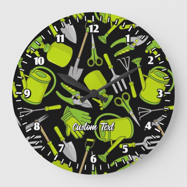 Gardening Icons Large Clock (Front)
