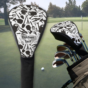Gardening Icons Silhouettes Golf Head Cover