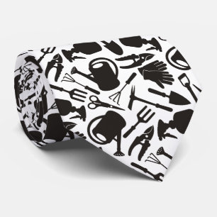 Gardening Icons Silhouettes Tie