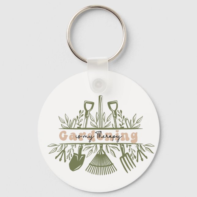 Gardening is my therapy keychain (Front)