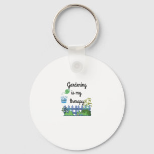Gardening Is My Therapy Sticker Keychain