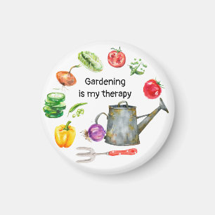 Gardening is my therapy vegetables watering pot magnet
