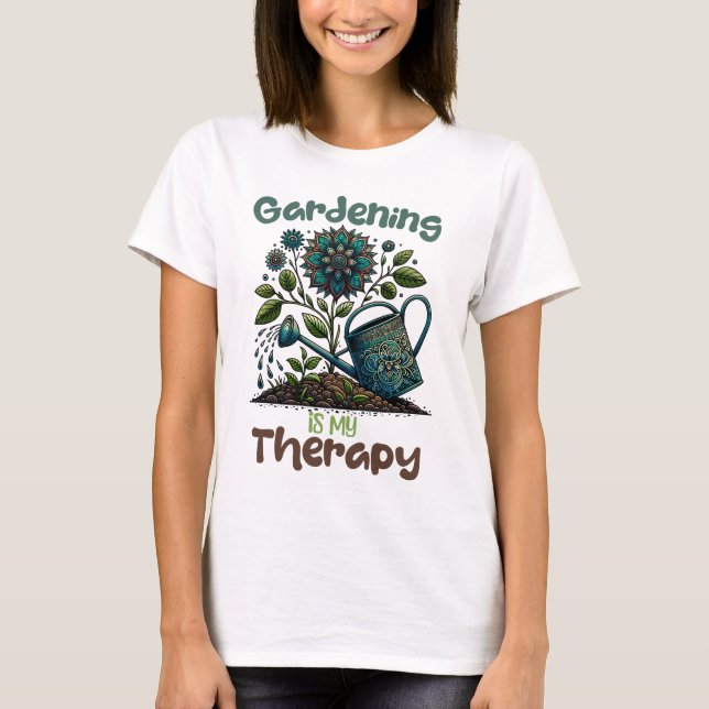 Gardening is my Therapy White T-Shirt (Front)