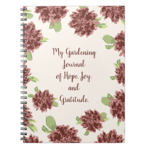 Gardening Joy and Gratitude - Red Daisies Frame.  Notebook