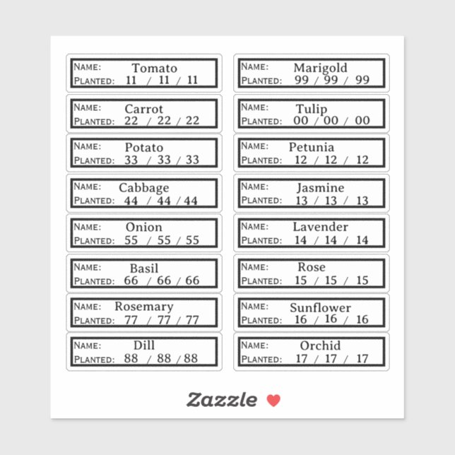 Gardening Labels (Sheet)