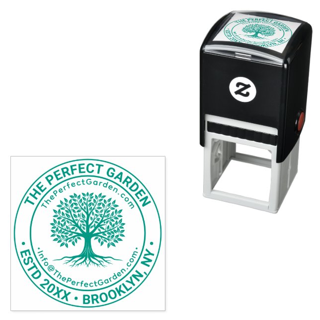 Gardening Landscaping Business, Location URL Email Self-inking Stamp (In Situ)