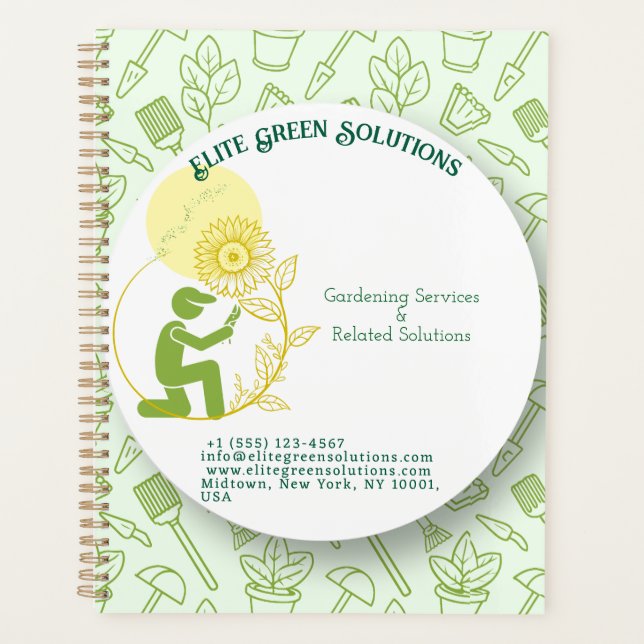 Gardening & Landscaping Solutions Business Card Planner (Front)