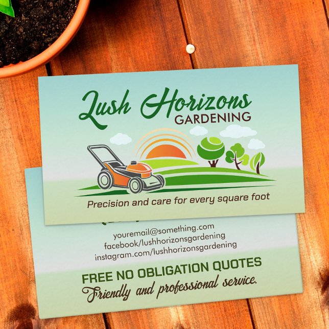 Gardening Lawn Care Landscaping  Business Card (Creator Uploaded)