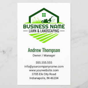 Gardening Lawn Care Landscaping Green Grass Flyer