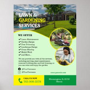 Gardening Lawn Care Services Poster