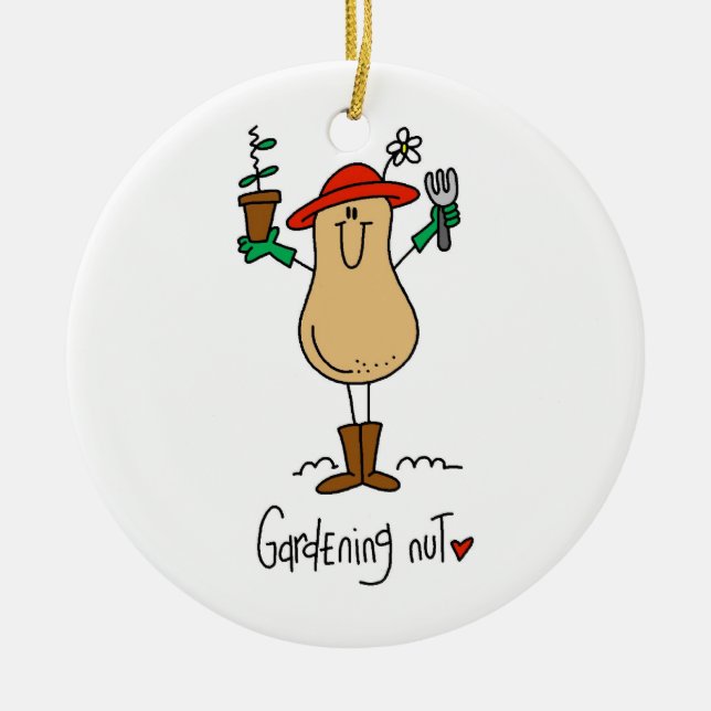 Gardening Nut T-shirts and Gifts Ceramic Ornament (Front)