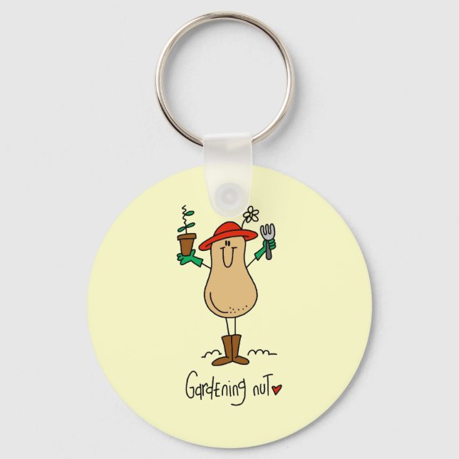 Gardening Nut T-shirts and Gifts Keychain (Front)