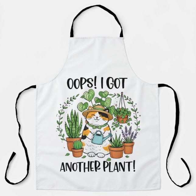 Gardening Planting Cat Oops I Got Another Plant Apron (Front)