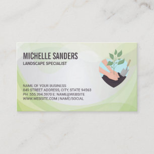 Gardening Planting Tree Logo Landscaper Business Card