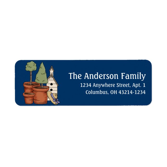 Gardening Scene Spring Season Return Address Label (Front)