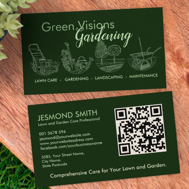 Gardening Services - Hand drawn Illustration Business Card (Creator Uploaded)