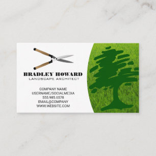 Gardening Shears   Grass   Tree Logo Business Card