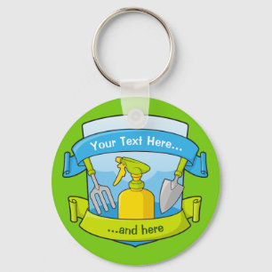 Gardening Shield with Banners Keychain