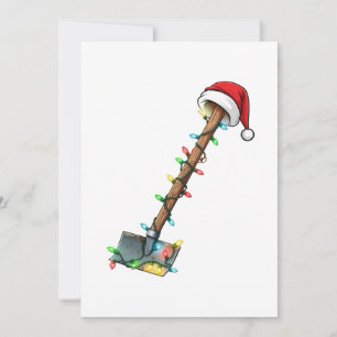 Gardening Shovel Wrapped in Christmas Lights Announcement