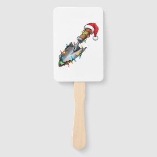 Gardening Shovel Wrapped in Christmas Lights   Hand Fan