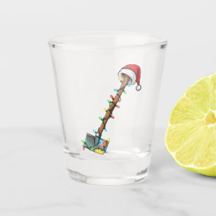 Gardening Shovel Wrapped in Christmas Lights Shot Glass