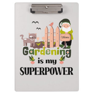 Gardening Superpower, Cute Gardener Clipboard