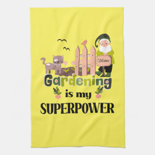 Gardening Superpower, Cute Gardener  Kitchen Towel