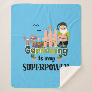 Gardening Superpower, Cute Gardener  Sherpa Blanket
