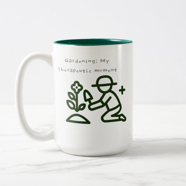 Gardening Therapy Two-Tone Coffee Mug (Left)